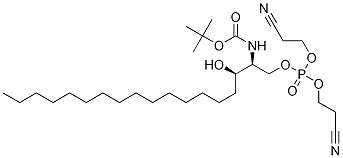 N-tert-butyloxycarbonyl-d-erythro-dihydro-d-sphingosine-1-phosphate dicyanoethyl ester Structure,169528-22-7Structure