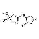 Carbamic acid,[(3r,4r)-4-fluoro-3-pyrrolidinyl]-1,1-dimethylethyl ester Structure,169750-42-9Structure