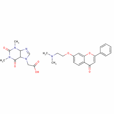 1,2,3,6-Tetrahydro-1,3-dimethyl-2,6-dioxo-7h-purine-7-acetic acid, compound with 7-[2-(dimethylamino)ethoxy]-2-phenyl-4h-1-benzopyran-4-one (1:1) Structure,1715-55-5Structure