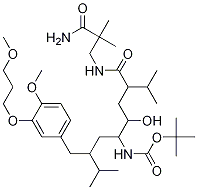 Carbamic acid, [4-[[(3-amino-2,2-dimethyl-3-oxopropyl)amino]carbonyl]-2-hydroxy-1-[2-[[4-methoxy-3-(3-methoxypropoxy)phenyl]methyl]-3-methylbutyl]-5-methylhexyl]-, 1,1-dimethylethyl ester, [1s-[1r*(r* Structure,173338-07-3Structure