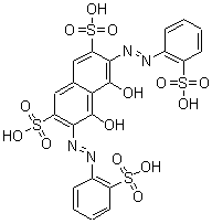 3,6-Bis(o-sulphophenylazo)-4,5-dihydroxynaphthalene-2,7-disulphonic acid Structure,1738-02-9Structure