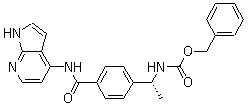 (R)-benzyl (1-(4-((1h-pyrrolo[2,3-b]pyridin-4-yl)carbamoyl)phenyl)ethyl)carbamate Structure,173897-93-3Structure