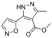 Methyl 5-isoxazol-5-yl-3-methyl-1h-pyrazole-4-carboxylate Structure,175277-15-3Structure