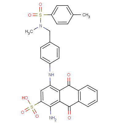 2-Anthracenesulfonic acid, 1-amino-9,10-dihydro-4-[[ 4-[[methyl[(4-methylphenyl)sulfonyl]amino]methyl]phenyl ]amino]-9,10-dioxo- Structure,18013-23-5Structure