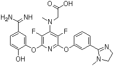 N-[2-[5-(aminoiminomethyl)-2-hydroxyphenoxy]-6-[3-(4,5-dihydro-1-methyl-1h-imidazol-2-yl)phenoxy]-3,5-difluoro-4-pyridinyl]-n-methylglycine Structure,183305-24-0Structure