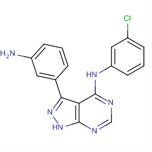 3-(3-Amino-phenyl)-4-(3-chloro-phenylamino)-1h-pyrazolo-[3,4-d]pyrimidine
 Structure,183738-70-7Structure