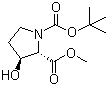 (2S,3s)-1-(tert-butoxycarbonyl)-3-hydroxypyrrolidine-2-carboxylic acid methyl ester Structure,184046-78-4Structure