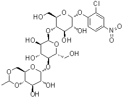 2-Chloro-4-nitrophenyl-O-4,6-O-ethylidene-ａ-D-glucopyranosyl-(1→4)-O-ａ-D- glucopyranosyl-(1→4)-ａ-D-glucopyranoside Structure,199603-68-4Structure