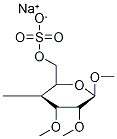 Sodium methyl (5xi)-4-deoxy-4-methyl-2,3-di-o-methyl-6-o-sulfonato-alpha-l-ribo-hexopyranoside Structure,201346-23-8Structure