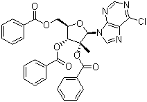 6-Chloro-9-(2,3,5-tri-O-benzoyl-2-C-methyl-beta-D-ribofuranosyl)-9H-purine Structure,205171-04-6Structure