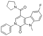 Pyrrolidine, 1-[(6-fluoro-2,9-dihydro-9-methyl-1-oxo-2-phenyl-1H-pyrido[3,4-b]indol-4-yl)carbonyl]- Structure,205881-86-3Structure