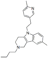 2,3,4,5-Tetrahydro-2-butyl-8-methyl-5-[2-(6-methyl-3-pyridyl)ethyl]-1h-pyrido[4,3-b]indole Structure,20674-95-7Structure