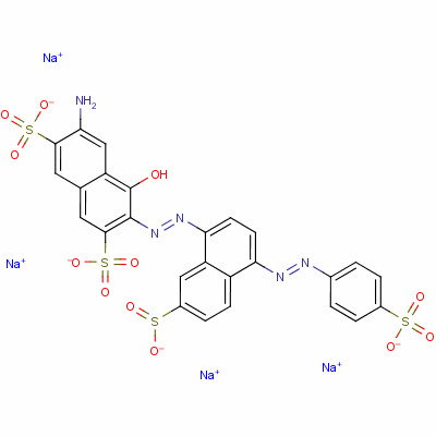 Tetrasodium 6-amino-4-hydroxy-3-[[7-sulphonato-4-[(4-sulphonatophenyl)azo]-1-naphthyl]azo]naphthalene-2,7-disulphonate Structure,2118-39-0Structure