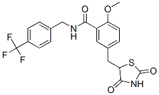 5-[(2,4-Dioxothiazolidin-5-yl)methyl]-2-methoxy-n-[[4-(trifluoromethyl)phenyl]methyl]benzamide Structure,213252-19-8Structure