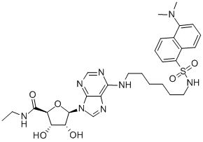 1-Deoxy-1-[6-[[6-[[[5-(dimethylamino)-1-naphthalenyl]sulfonyl]amino]hexyl]amino]-9H-purin-9-yl]-N-ethyl-β-D-ribofuranuronamide Structure,219982-12-4Structure