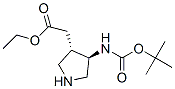 3S,4r-(4-tert-butoxycarbonylamino-pyrrolidin-3-yl)-acetic acid ethyl ester Structure,221128-30-9Structure