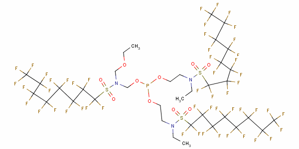 Tris[n-ethyl-1,1,2,2,3,3,4,4,5,5,6,6,7,7,8,8,8-heptadecafluoro-n-(2-hydroxyethyl)-1-octanesulfonamide] phosphate Structure,2250-98-8Structure