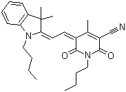 1-Butyl-5-[2-(1-butyl-3,3-dimethyl-1,3-dihydroindol-2-ylidene)ethylidene]-4-methyl-2,6-dioxo-1,2,5,6-tetrahydropyridine-3-carbonitrile Structure,233748-97-5Structure