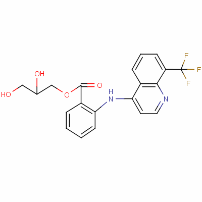 Benzoic acid, 2-[[8-(trifluoromethyl)-4-quinolinyl]amino]-, 2,3-dihydroxypropyl ester Structure,23779-99-9Structure