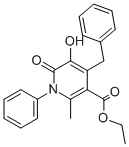 3-Pyridinecarboxylic acid, 1,6-dihydro-5-hydroxy-2-methyl-6-oxo-1-phenyl-4-(phenylmethyl)-, ethyl ester Structure,23818-07-7Structure