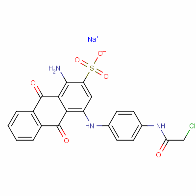 Sodium 1-amino-4-[4-(2-chloroacetamido)anilino]-9,10-dihydro-9,10-dioxoanthracene-2-sulphate Structure,24448-60-0Structure