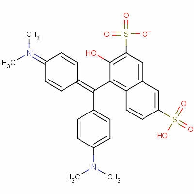 [4-[[4-(Dimethylamino)phenyl](2-hydroxy-3,6-disulphonato-1-naphthyl)methylene]cyclohexa-2,5-dien-1-ylidene]dimethylammonium Structure,25317-10-6Structure