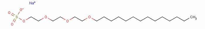 Sodium 2-[2-[2-(tetradecyloxy)ethoxy]ethoxy]ethyl sulphate Structure,25446-80-4Structure