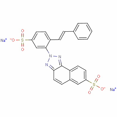 2H-naphtho[1,2-d]triazole-7-sulfonic acid, 2-[4-(2-phenylethenyl)-3-sulfophenyl]-, disodium salt Structure,2583-80-4Structure