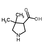 4,4-Dimethyl-pyrrolidine-3-carboxylic acid Structure,261896-35-9Structure