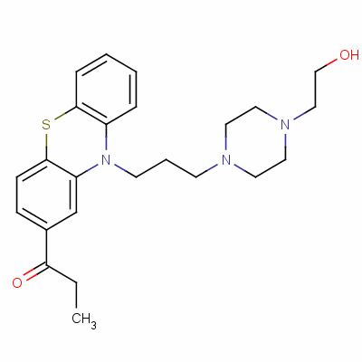 1-[10-[3-[4-(2-Hydroxyethyl)piperazin-1-yl]propyl]phenothiazin-2-yl]propan-1-one Structure,2622-30-2Structure