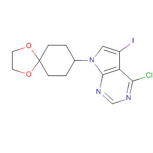 4-Chloro-5-iodo-7-(1,4-dioxaspiro[4.5]decan-8-yl)-7h-pyrrolo[2,3-d]pyrimidine Structure,262444-48-4Structure