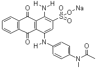 2-Anthracenesulfonic acid, 4-[[4-(acetylmethylamino) phenyl]amino]-1-amino-9,10-dihydro-9,10-dioxo-, monosodium salt Structure,2666-17-3Structure