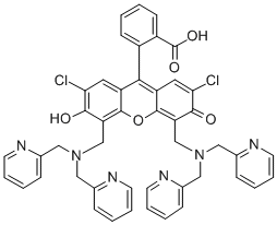 9-(2-Carboxyphenyl)-2,7-dichloro-4,5-bis[di(2-pyridyl)aminomethyl]-6-hydroxy-3-xanthanone Structure,288574-78-7Structure