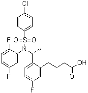 2-[(1R)-1-[[(4-chlorophenyl)sulfonyl](2,5-difluorophenyl)amino]ethyl]-5-fluoroBenzenebutanoic acid Structure,290315-45-6Structure