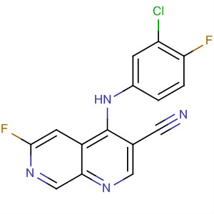 4-(3-Chloro-4-fluorophenylamino)-6-fluoro-1,7-naphthyridine-3-carbonitrile Structure,305371-33-9Structure