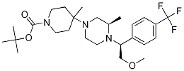 Tert-butyl 4-((s)-4-((r)-2-methoxy-1-(4-(trifluoromethyl)phenyl)ethyl)-3-methylpiperazin-1-yl)-4-methylpiperidine-1-carboxylate Structure,306298-26-0Structure