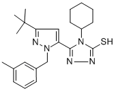 5-[3-(Tert-butyl)-1-(3-methylbenzyl)-1h-pyrazol-5-yl]-4-cyclohexyl-4h-1,2,4-triazole-3-thiol Structure,306937-11-1Structure