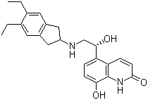 (R)-5-(2-(5,6-diethyl-2,3-dihydro-1h-inden-2-ylamino)-1-hydroxyethyl)-8-hydroxyquinolin-2(1h)-one Structure,312753-06-3Structure