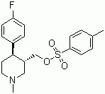 trans-(-)-4-(4-Fluorophenyl)-1-methyl-3-[(4-toluenesulfonyloxy)methyl]piperidine Structure,317323-77-6Structure