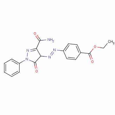 Ethyl 4-[[3-(aminocarbonyl )-4,5-dihydro-5-oxo-1-phenyl -1h-pyrazol -4-yl ]azo]benzoate Structure,31768-46-4Structure