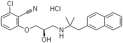 2-Chloro-6-[(2r)-3-[[1,1-dimethyl-2-(2-naphthalenyl)ethyl]amino]-2-hydroxypropoxy]benzonitrile hydrochloride Structure,324523-20-8Structure