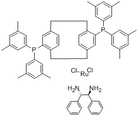 Dichloro[(R)-(-)-4,12-bis(di(3,5-xylyl)phosphino)-[2.2]-paracyclophane][(1S,2S)-(-)-1,2-diphenylethylenediamine]ruthenium(II) Structure,325150-57-0Structure