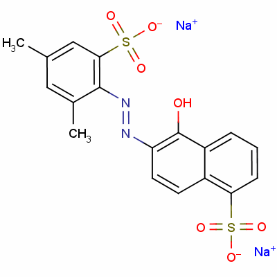 1-Naphthalenesulfonic acid, 6-[(2,4-dimethyl-6-sulfophenyl)azo]-5-hydroxy-, disodium salt Structure,3257-28-1Structure