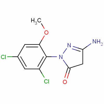 5-Amino-2-(2,4-dichloro-6-methoxyphenyl)-2,4-dihydro-3h-pyrazol-3-one Structure,33008-67-2Structure