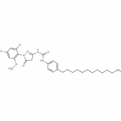 1-[1-(2,4-Dichloro-6-methoxyphenyl)-4,5-dihydro-5-oxo-1h-pyrazol-3-yl ]-3-(4-dodecylphenyl)urea Structure,33008-68-3Structure