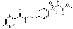 Methyl 4-[β-(5-methylpyrazine-2-carboxamido)ethyl]benzene sulfonamide carbamate Structure,33288-74-3Structure