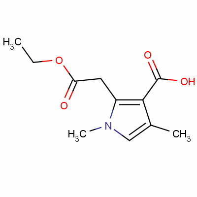 2-(2-Ethoxy-2-oxoethyl)-1,4-dimethyl-1h-pyrrole-3-carboxylic acid Structure,33369-46-9Structure