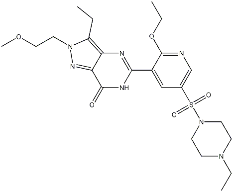 5-[2-Ethoxy-5-(4-ethylpiperazin-1-ylsulfonyl)pyridin-3-yl]-3-ethyl-2-(2-methoxyethyl)-2,6-dihydro-7h-pyrazolo[4,3-d]pyrimidin-7-one Structure,334826-98-1Structure