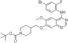 Tert-butyl 4-((4-(4-bromo-2-fluorophenylamino)-6-methoxyquinazolin-7-yloxy)methyl)piperidine-1-carboxylate Structure,338992-20-4Structure