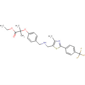 2-Methyl-2-[4-{[(4-methyl-2-[4-trifluoromethylphenyl]-1,3-thiazol-5-ylcarbonyl)amino]methyl}phenoxy]propionic acid ethyl ester Structure,343321-95-9Structure